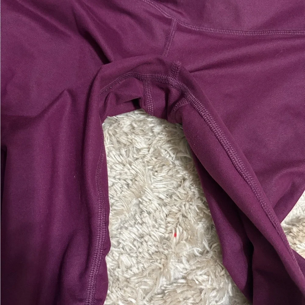 Alo Yoga Idol Leggings Purple Ruched Pocket Tight Size Small Long
